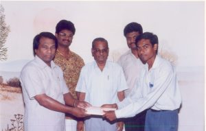 A cash amount of Rs. 10,000 was donated to C. Srinivasan, a young environmentalist from Vellore, on April 30, 1997, in recognition of his efforts towards environmental conservation.