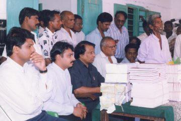 Steel benches were donated to Brammapuram High School on June 8, 1998, as part of GVDSP