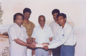 A cash amount of Rs. 10,000 was donated to C. Srinivasan, a young environmentalist from Vellore, on April 30, 1997, in recognition of his efforts towards environmental conservation.