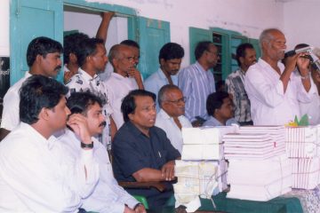 Steel benches were donated to Brammapuram High School on June 8, 1998, as part of GVDSP