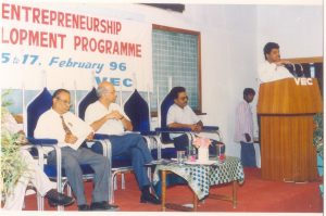 Vellore Engineering College conducted an Entrepreneurship Development Program in 1996, empowering innovators and future entrepreneurs.