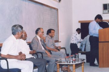 Photos were taken during a lecture held at VCR Memorial Hall on February 15, 1998.