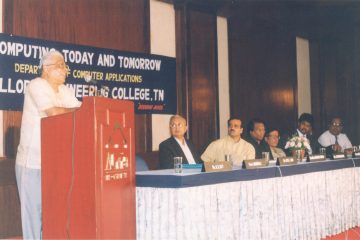 A seminar on "Computing - Today and Tomorrow" was organized by the Department of Computer Applications at Bangalore on August 29, 1998, with Guest of Honor Civil Aviation Minister Ananth Kumar.