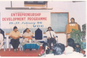 Vellore Engineering College conducted an Entrepreneurship Development Program in 1996, empowering innovators and future entrepreneurs.