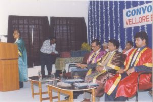 The Annual Convocation of Vellore Engineering College was held on July 10, 1997, and was graced by the presence of Dr. Elango, Vice Chancellor of Bharathiar University, as the chief guest, who conferred degrees upon the graduating students.