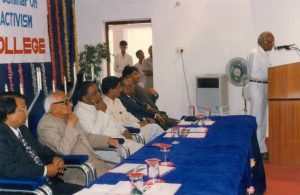 The Dr. Channa Reddy Auditorium was inaugurated at Vellore Engineering College on February 9, 1997, with Professor Madhu Dandavate, Deputy Chairman of the Planning Commission, gracing the occasion as the chief guest.