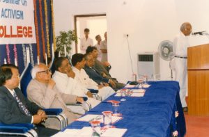 The Dr. Channa Reddy Auditorium was inaugurated at Vellore Engineering College on February 9, 1997, with Professor Madhu Dandavate, Deputy Chairman of the Planning Commission, gracing the occasion as the chief guest.