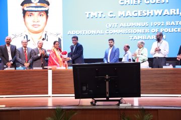 Honored Tmt. C. Mageshwari, I.P.S. in the 23rd July Fresher's Induction Programme 2024