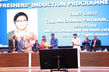 Honored Tmt. Archana Patnaik, I.A.S. in the 24th July Fresher's Induction Programme 2024