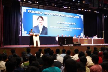 Dr. Annamalai K. Dean of School of Mechanical Engineering in VIT Chennai, given a speech in Freshers' Induction Programme 26th July 2024.