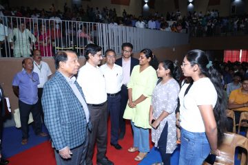 making conversation with students at second day (11-07-2024) of freshers induction programme.