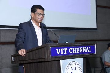 Dr.Sekar Viswanathan given a powerful speech at faculty research award event.