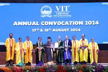 Graduands getting degree certificates from Dr. T. Thyagarajan in day 2 of convocation 18th august 2024.