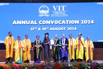 Graduands getting degree certificates from Dr. T. Thyagarajan in day 2 of convocation 18th august 2024.