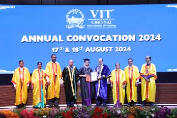 Graduands getting degree certificates from Dr. T. Thyagarajan in day 2 of convocation 18th august 2024.