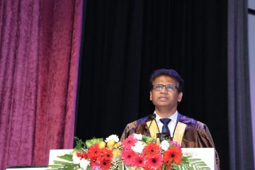 Dr. Sekar Viswanathan giving an impressive speech in day 2 of convocation 2024.