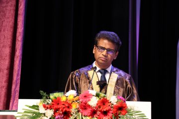 Dr. Sekar Viswanathan giving an impressive speech in day 2 of convocation 2024.