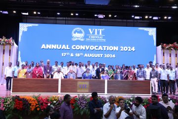 Dr. Sekar Viswanathan taken group photo with Faculty coordinators in day 2 of convocation 2024.