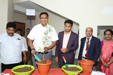 Chief Guest, Honorable Dr. T. R. B. Rajaa done a plantation as a step of plantation initiative.